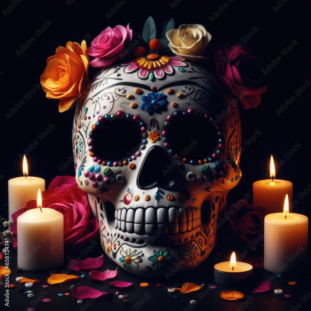 skull and candles