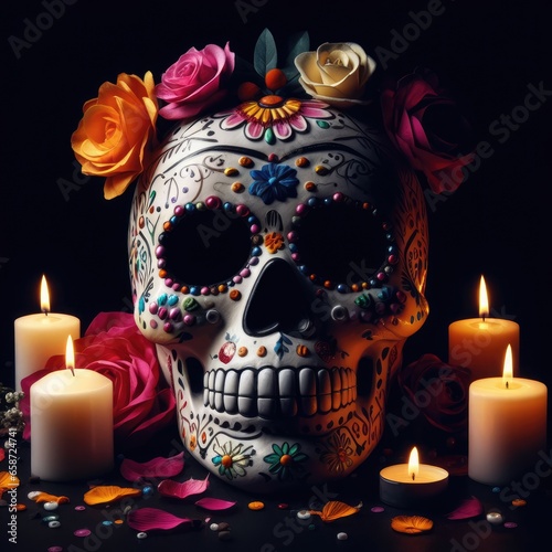 skull and candles