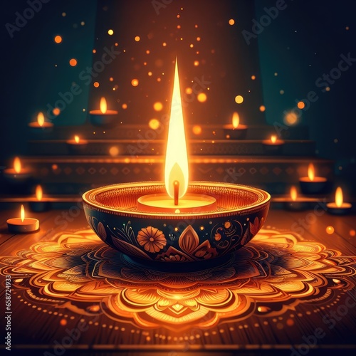 Diwali burning candles