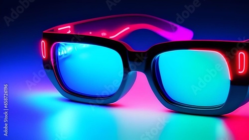 neon spectacles in night