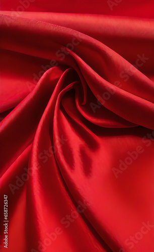 Luxury red satin smooth fabric background for celebration, ceremony, event invitation card or advertising poster