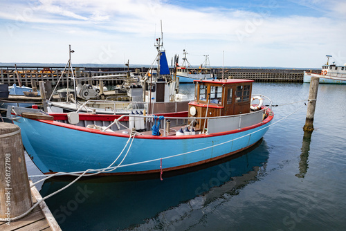 isit to Lohal's harbor with many fishing boats in Langeland, Denmark 