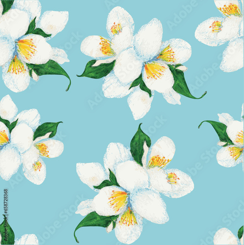 flower seamless pattern  spring color wallpaper textile fabric vintage retro design