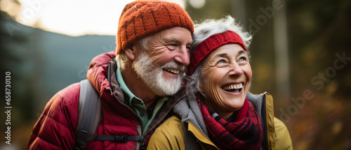 white couple in a winter landscape