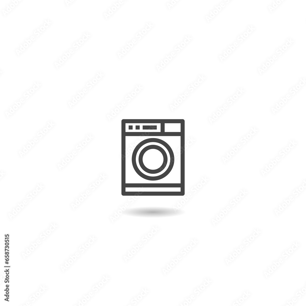 Washing machine icon with shadow Washing machine icon with shadow