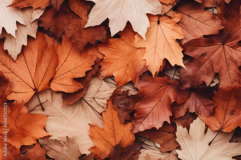 Fototapeta premium Background of autumn orange leaves.