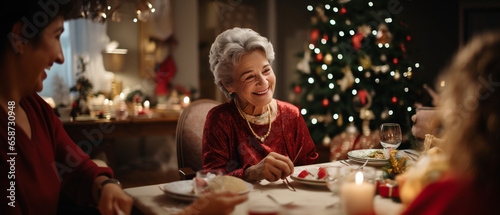 person celebrating christmas dinner