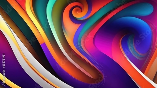 А abstract background with lines and curves,spiral, swirls, swirls, magenta blue, yellow, magenta colors., geometric abstract art