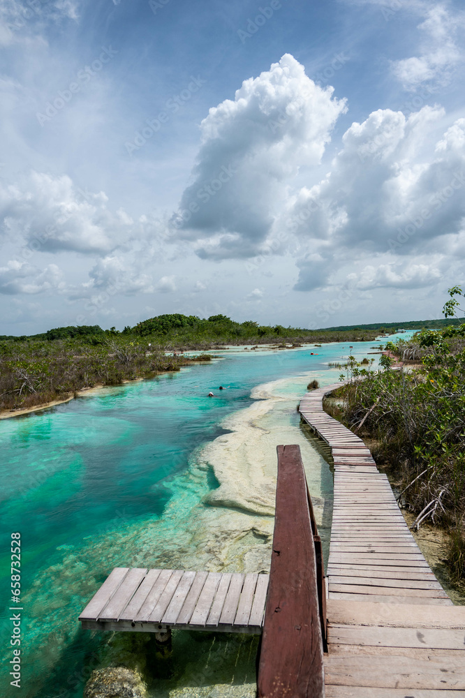 blue river rapids connection to the bacalar lake