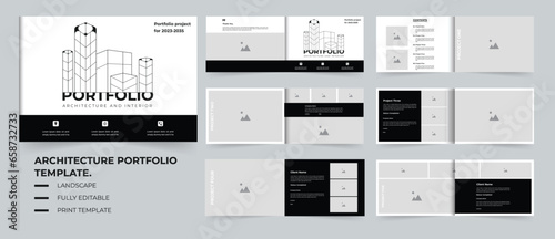 Architecture portfolio template landscape portfolio or interior portfolio brochure