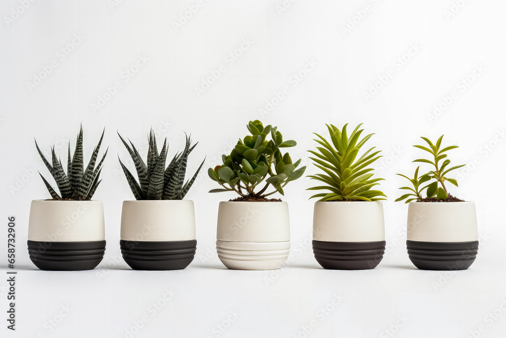 Plant-themed minimalist Christmas gifts for garden enthusiasts isolated on a white background 