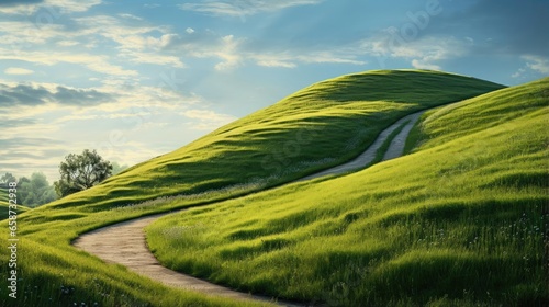 The road that goes through the green hills