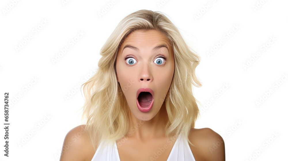 Portrait of a shocked young woman Portrait of a shocked young woman