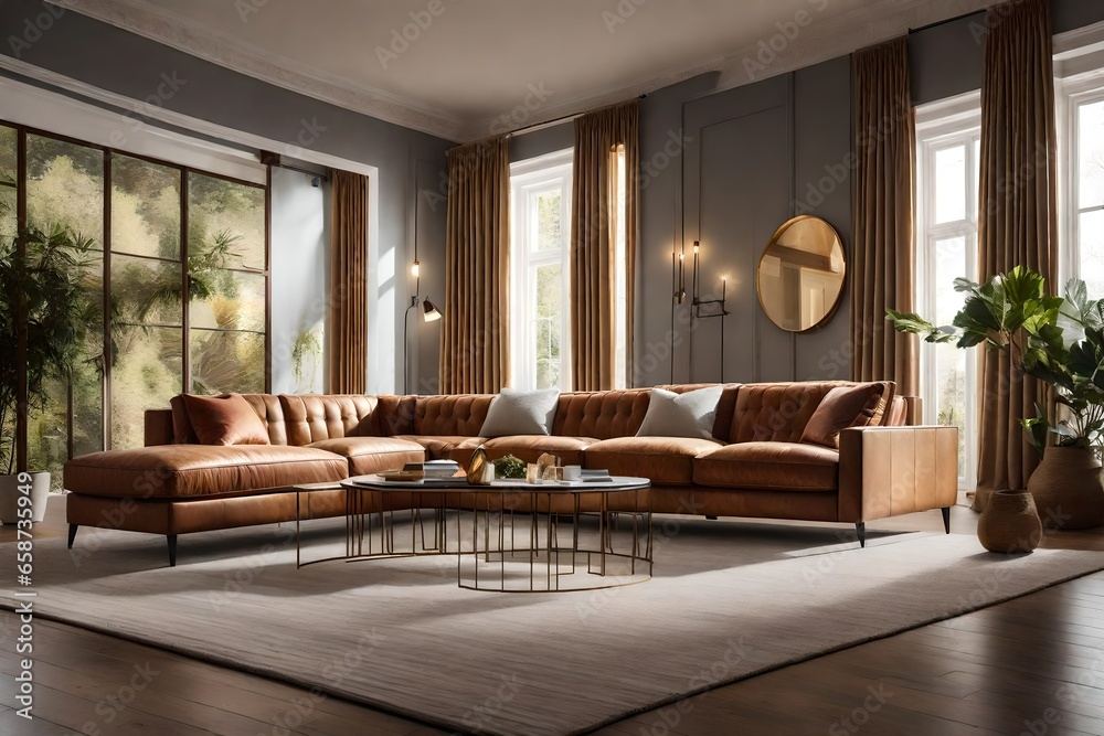role of natural light in highlighting the sofa's features and creating a warm ambiance.