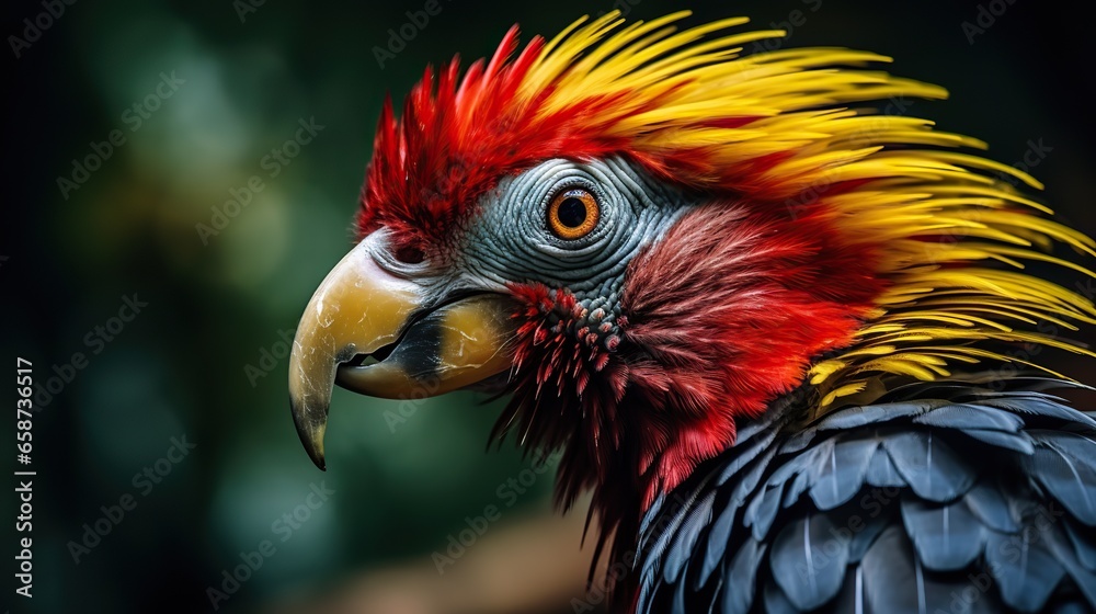close up of a red parrot close up of a red parrot