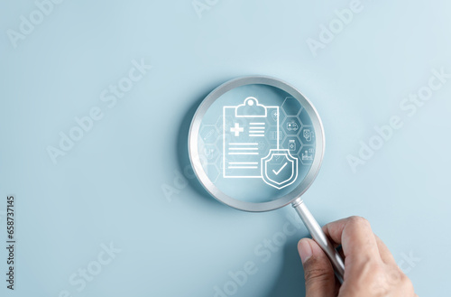 Health insurance form and medical welfare concept. healthcare medical icon, health and access healthcare.