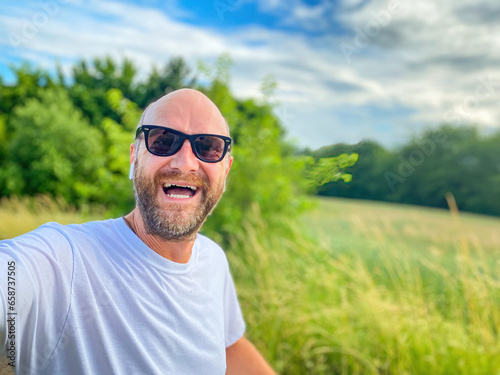 Bavarian Running Man during Summer time to stay healthy