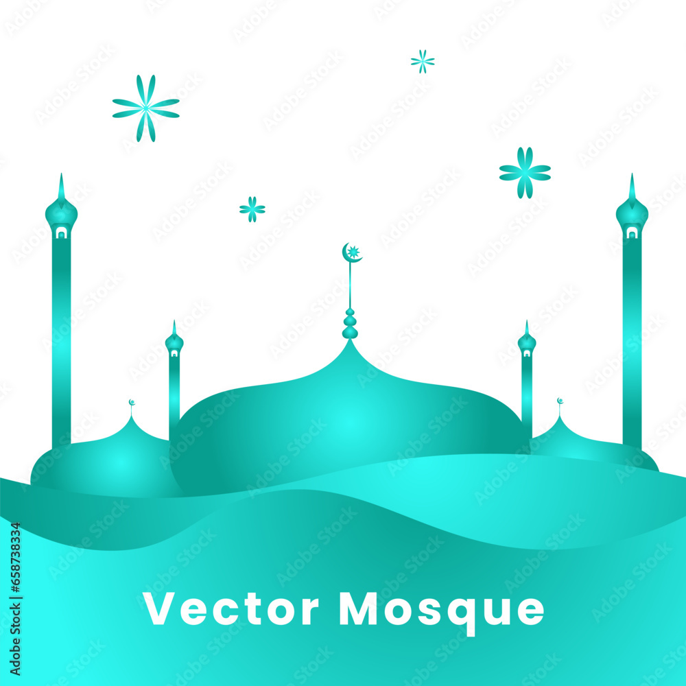 Vector mosque art, greeting card Vector mosque art, greeting card
