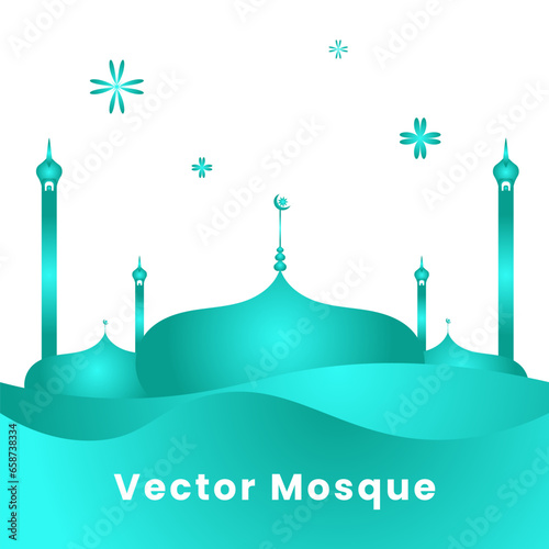 Vector mosque art,  greeting card