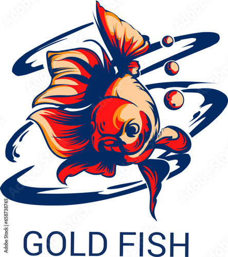 vector illustration, goldfish, suitable for company logos or selling fish