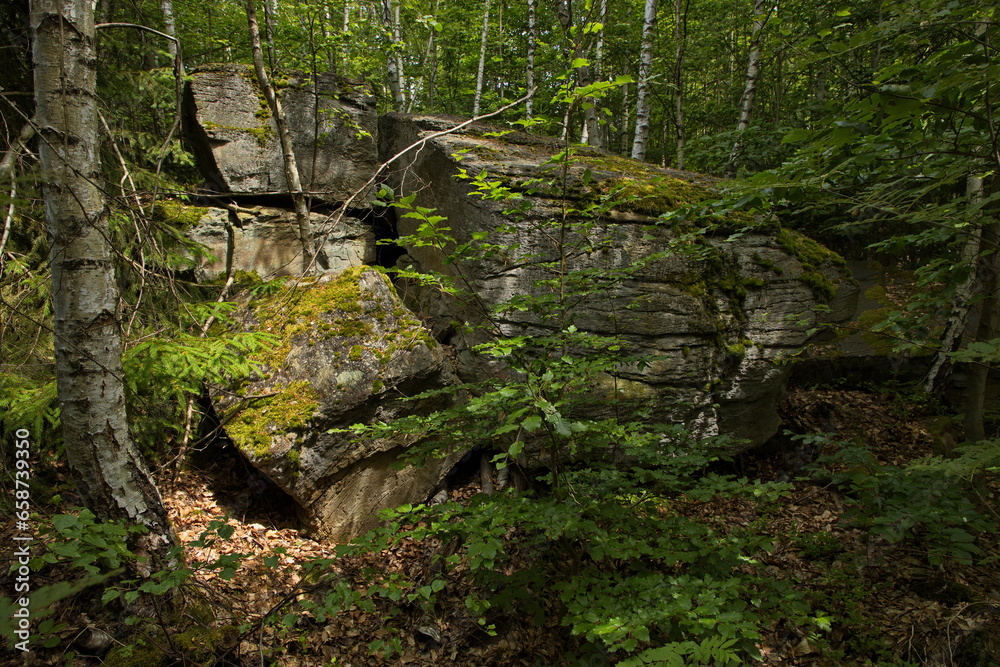 Rock formation at the hiking trail from Jablonne nad Orlici to Orlicky, Usti nad Orlici District, Pardubice Region, Czech Republic, Europe
Rock formation at the hiking trail from Jablonne nad Orlici to Orlicky, Usti nad Orlici District, Pardubice Region, Czech Republic, Europe
