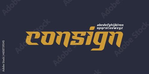 Modern sporty typography. Urban style fonts for technology, digital, movie logo design. vector illustration © Kun