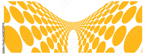 Abstract yellow background made of small circles 