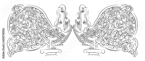 Makara thorana .sri Lanka traditional art vector illustration