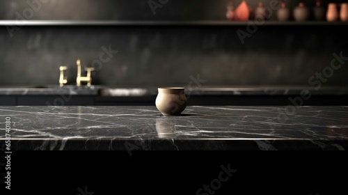 Elegant Marble Tabletop in Luxury Kitchen Represents Style  Sophistication  and the Chef s Domain