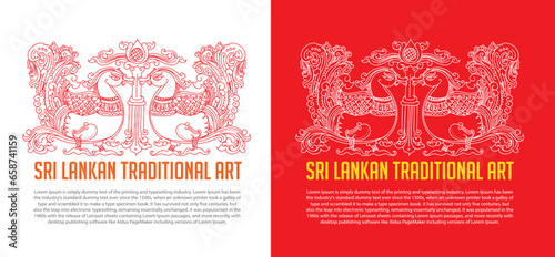 sir Lankan traditional vector art