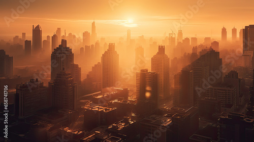 Urban Sunset Cityscape