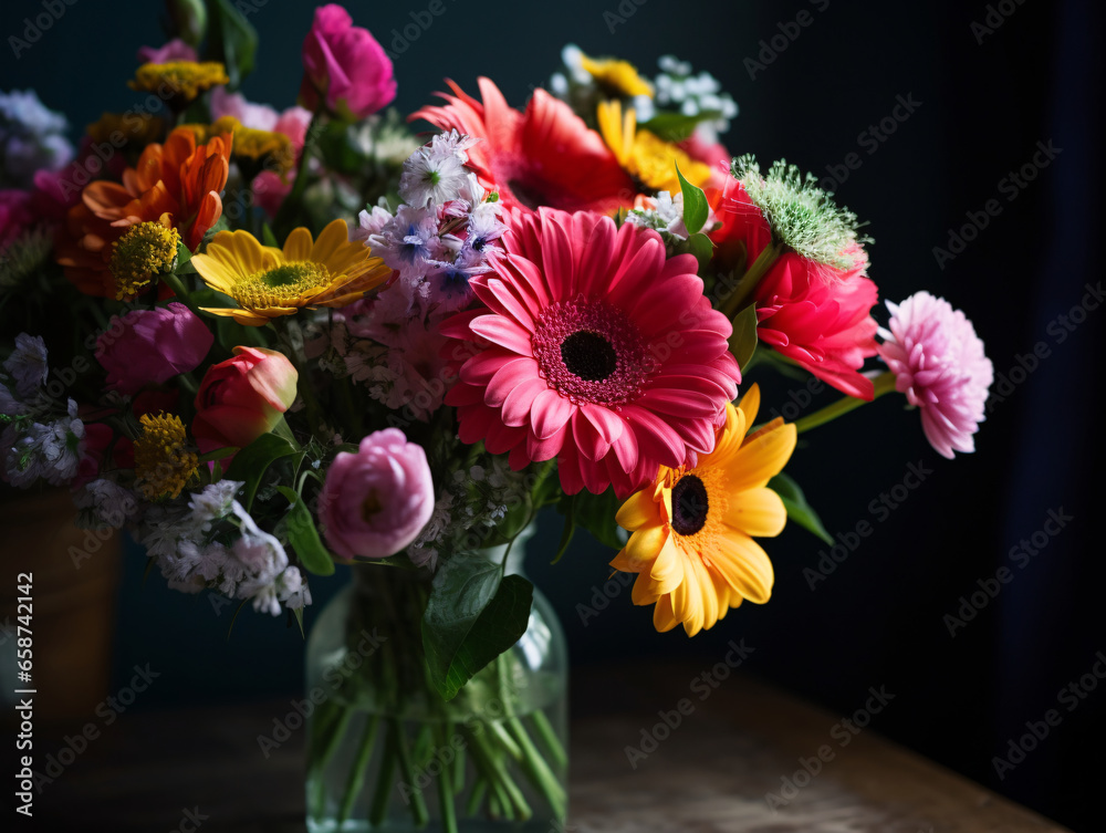 Capturing the Beauty of Nature: A Stunning Bouquet of Colorful Flowers in Soft Natural Light (Generative AI) Capturing the Beauty of Nature: A Stunning Bouquet of Colorful Flowers in Soft Natural Light (Generative AI)