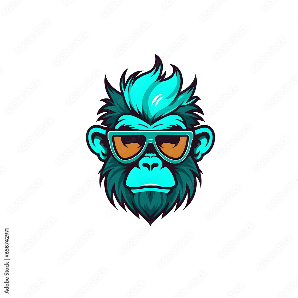 Fototapeta premium monkey logo with sunglasses