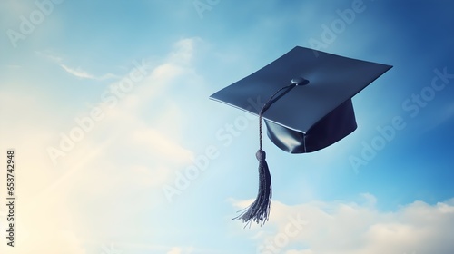 Academic Aspirations: Graduation Cap in the Sky. Generative ai