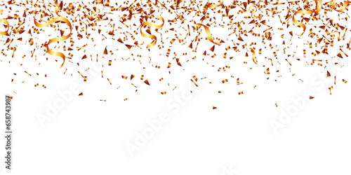 Orange confetti falling celebration, event, birthday, Halloween party background © Little J