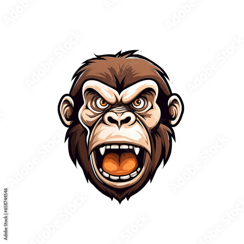 cartoon monkey face logo © Misbakhul