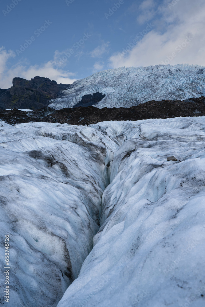 The largest blue cian glacier and its cracks
