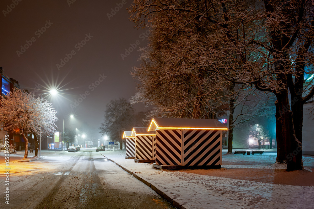 Raina Str. Valka Lettland night view