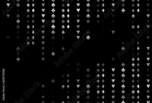 Dark Silver, Gray vector texture with playing cards.