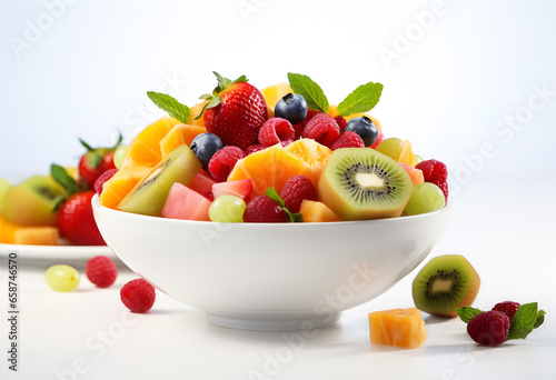 Healthy Fruit Salad Bowl, Fresh Mixed Fruit Concept