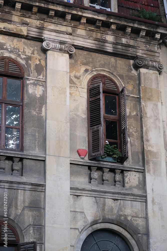 windows of an old house, Istanbul