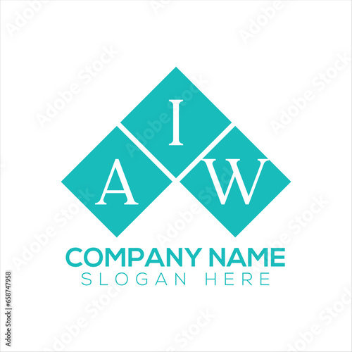 AIW creative initials letter logo concept or design on a WHITE background. photo