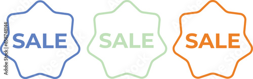sale icon discount discount pink green five vector glamor trend set with outline