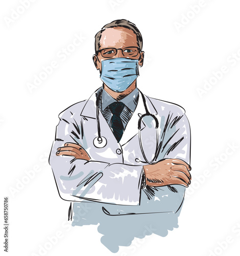 Doctor medicine and health. illustration vector Art. (ID: 658750786)