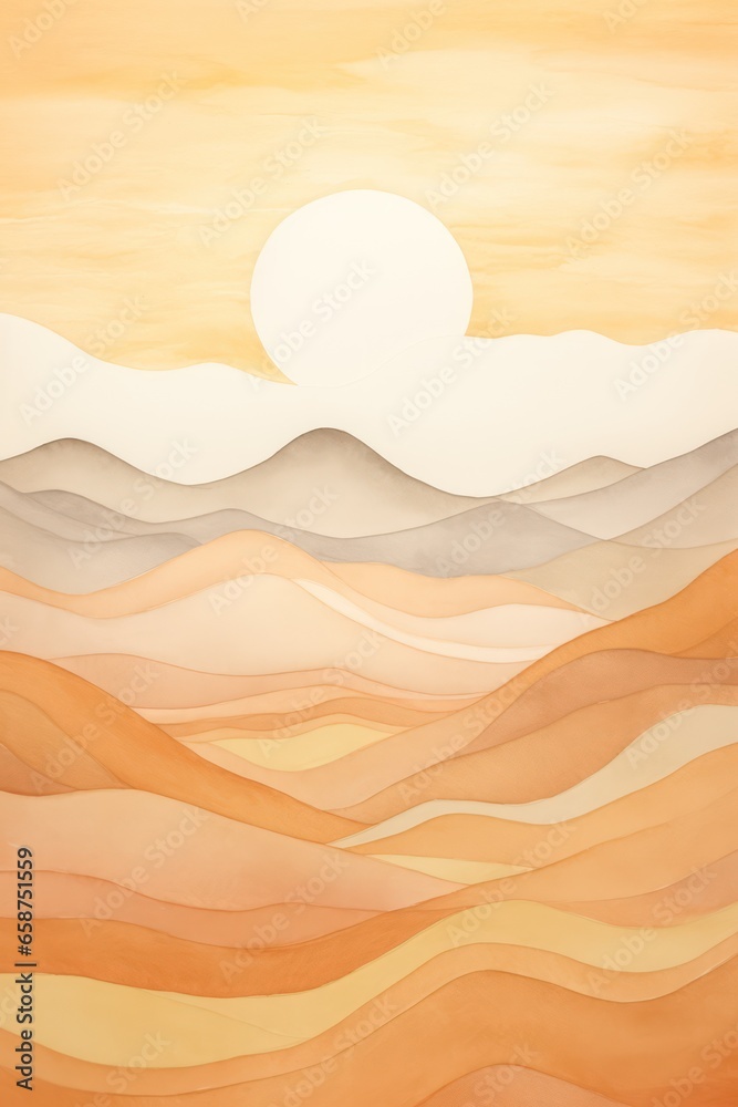 sunset over the mountains, Summer, scenery, avant-garde, generative ai