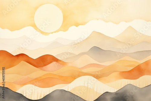 Wallpaper Mural sunset over the mountains, Summer, scenery, avant-garde, generative ai Torontodigital.ca