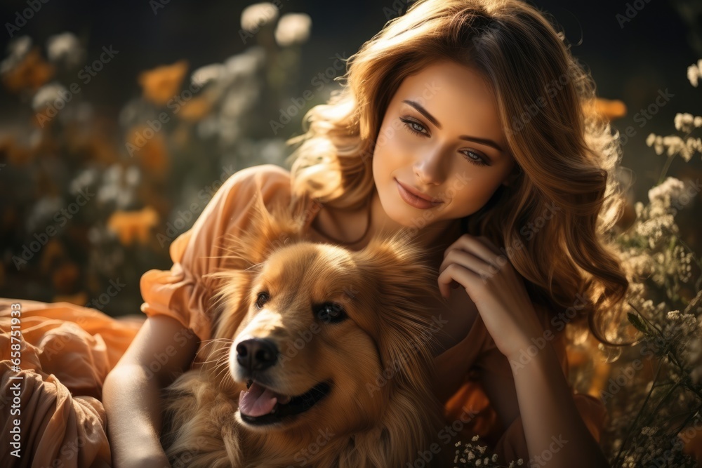 Lifestyle photo in the spirit of Pet Love  stock photo