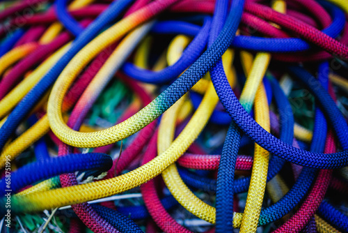 Colorful climbing rope background