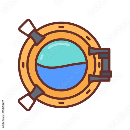 Porthole icon in vector. Illustration