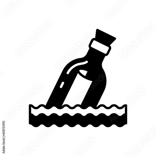 Message in a Bottle icon in vector. Illustration